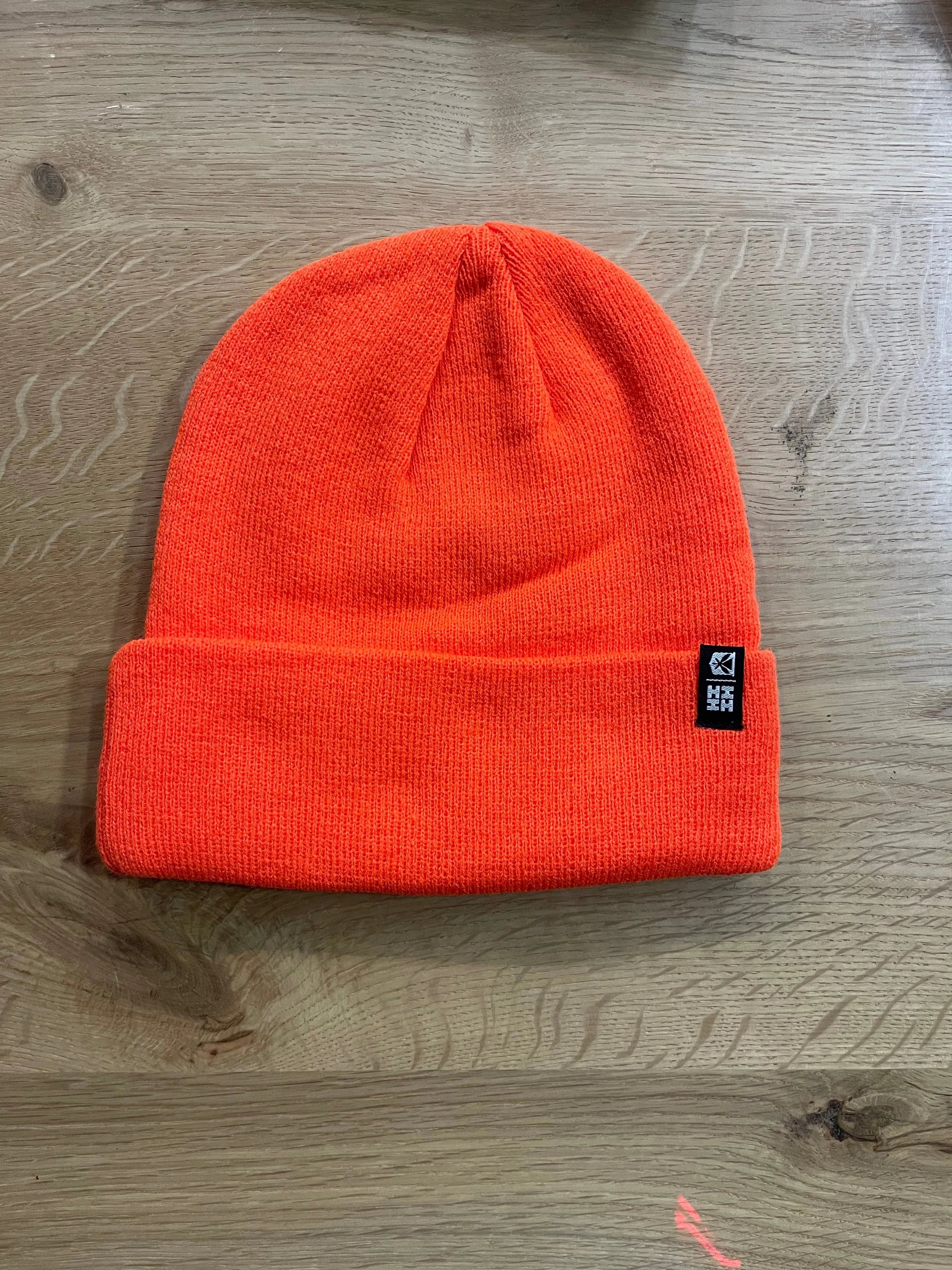 HI-VIS ORANGE SIMPLE LOGO BEANIE (ALL SALES FINAL)