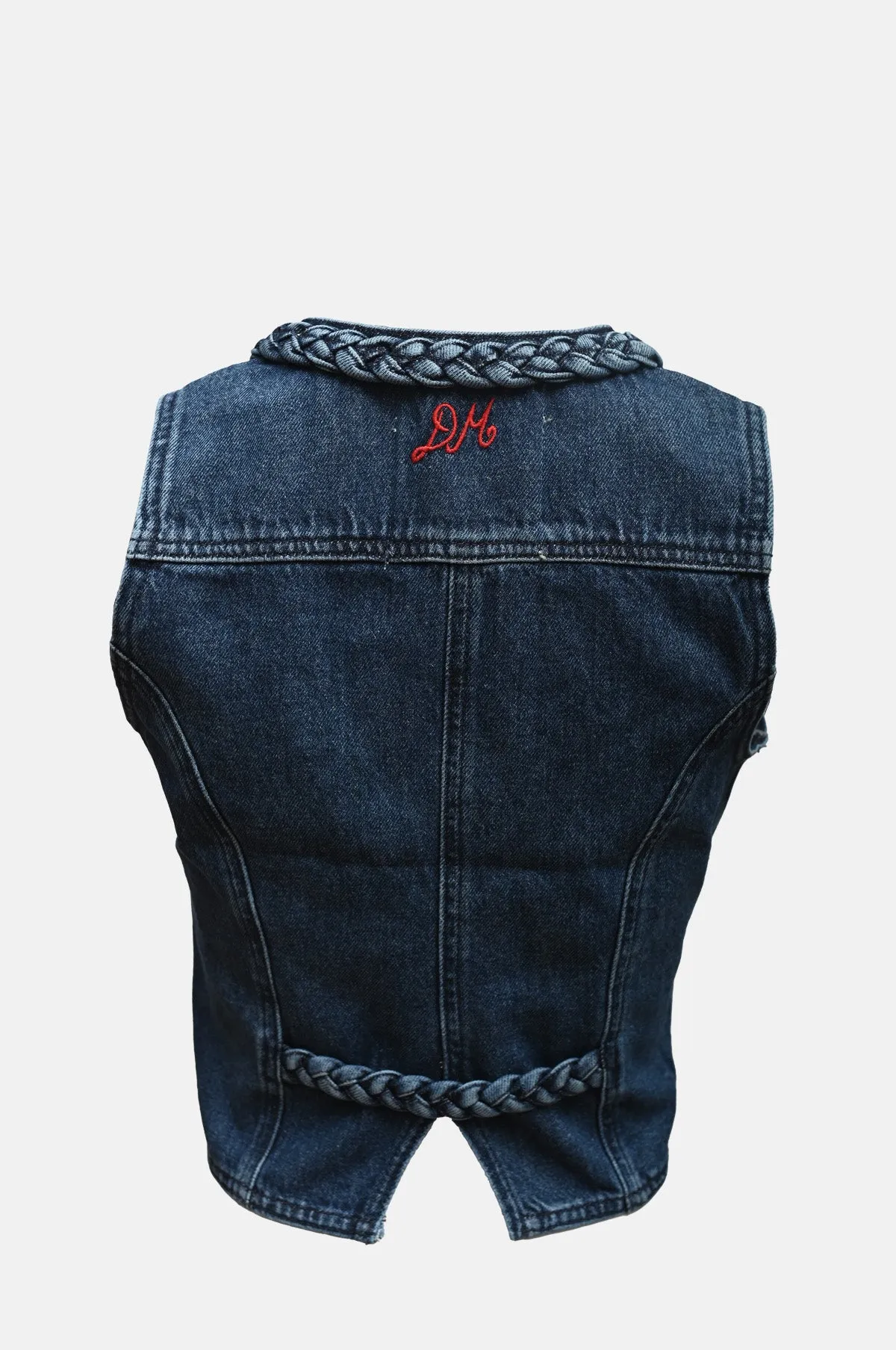 Isla Denim Waistcoat Vintage Wash Blue