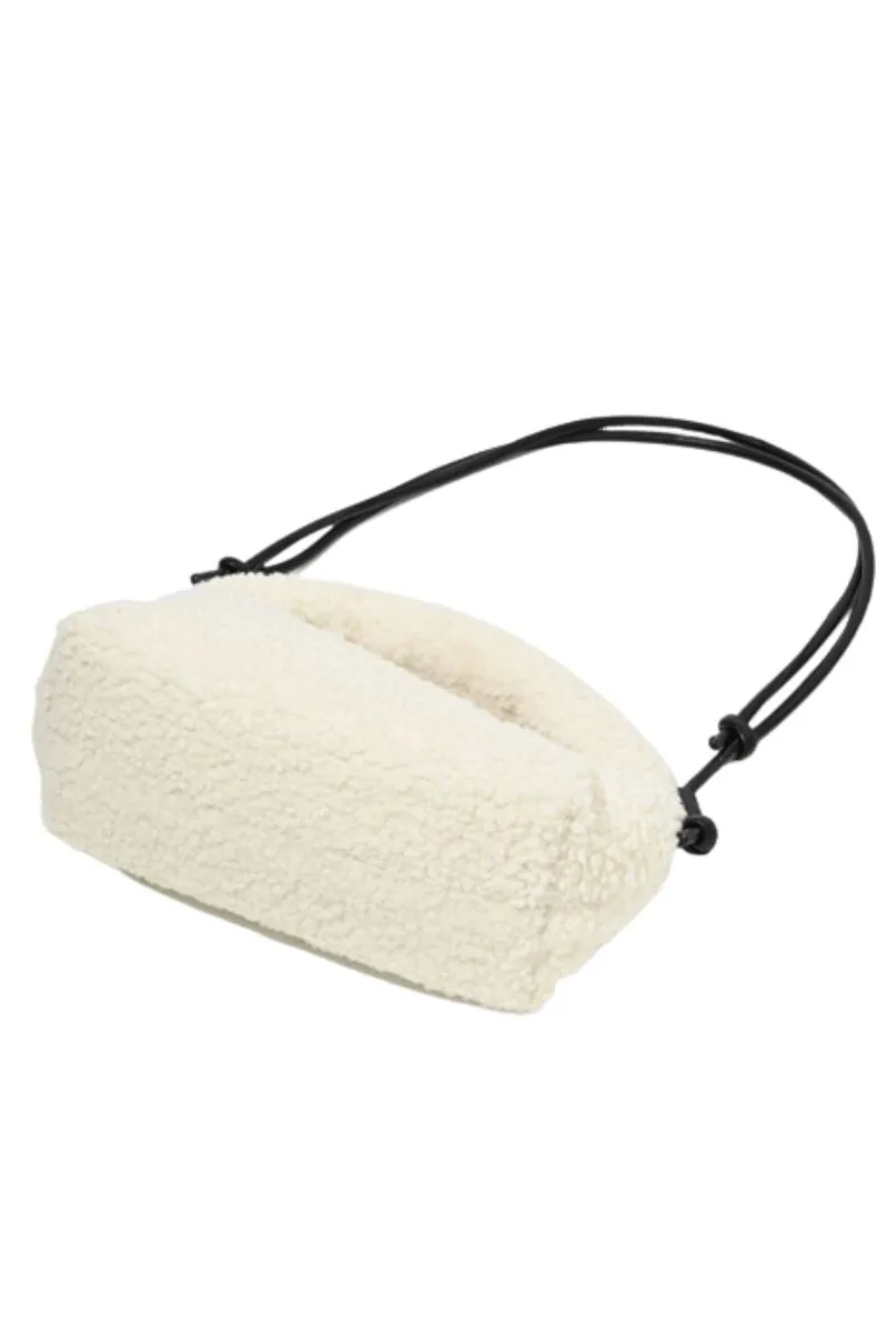 Ivory Shearling Bagel Bag