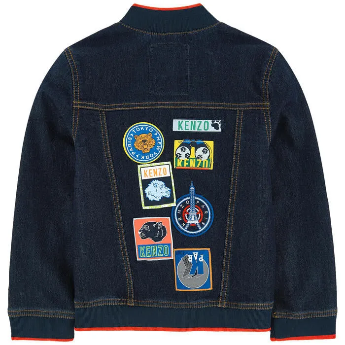 KENZO KIDS KJ41508 Navy Denim Fleece Jacket