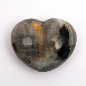 Labradorite, Orange Flash - Heart