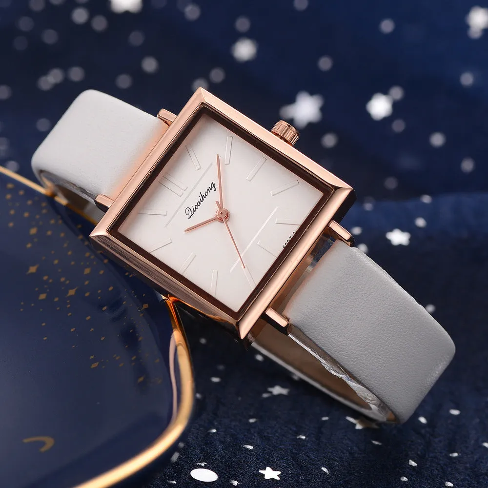 Leecnuo Women's Minimalist Watch Modern Square Quartz Wristwatch Ladies Fashion Watches Luxury Brand Bracelet Watch