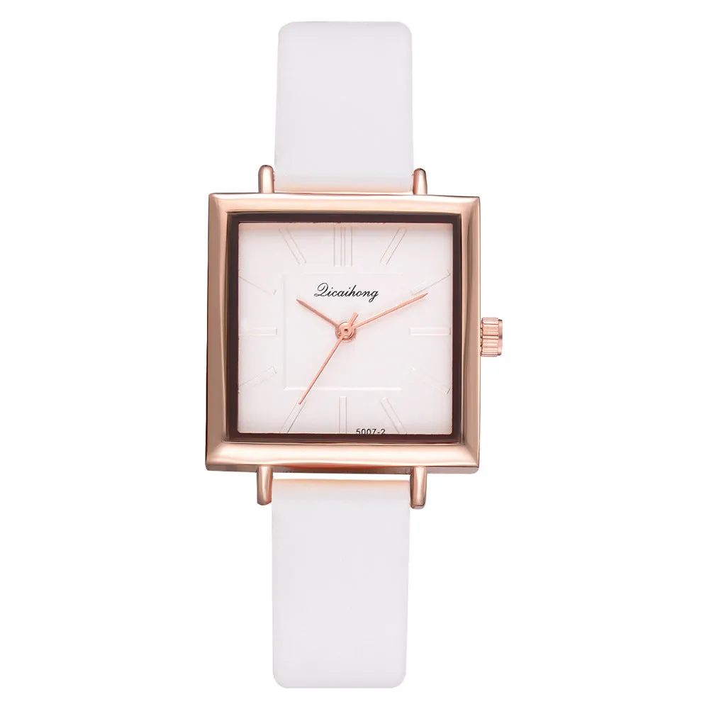 Leecnuo Women's Minimalist Watch Modern Square Quartz Wristwatch Ladies Fashion Watches Luxury Brand Bracelet Watch