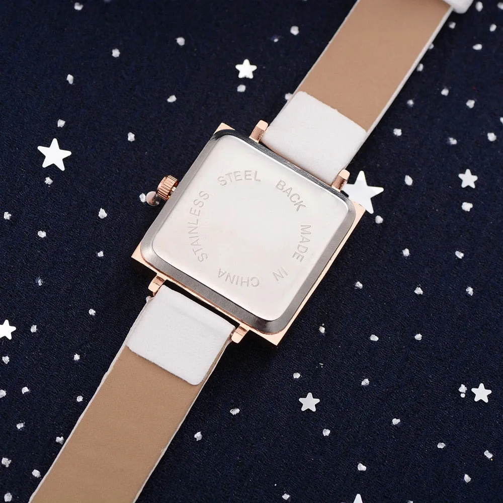 Leecnuo Women's Minimalist Watch Modern Square Quartz Wristwatch Ladies Fashion Watches Luxury Brand Bracelet Watch