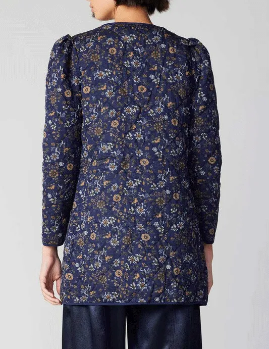 Lucille Quilted Navy Floral Jacket