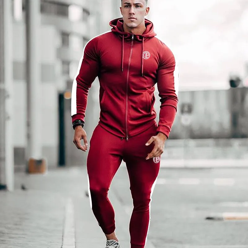 Men Gyms Fitness Bodybuilding Hoodies Sweatshirts Male Fashion Casual Zipper Jacket Man Joggers Workout Sportswear Tops Coats