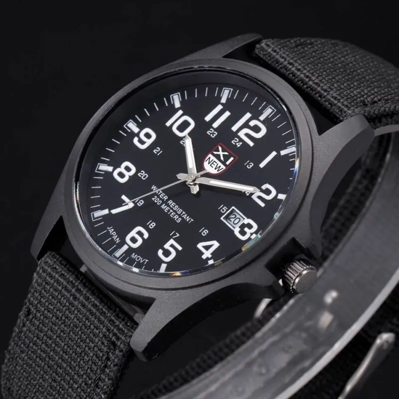 Men’s Military Leather Date Quartz Analog Army Casual Dress Wrist Watches