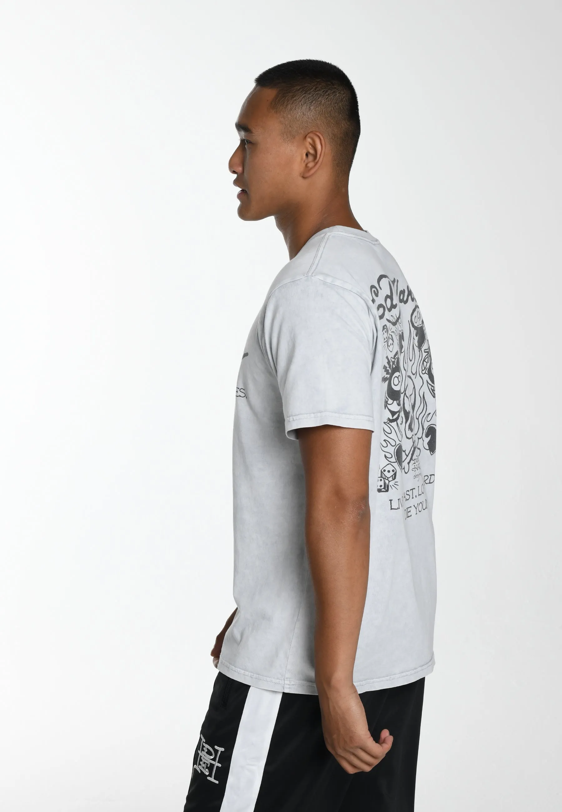 Mens Mono-Flash-Logo T-Shirt - Grey