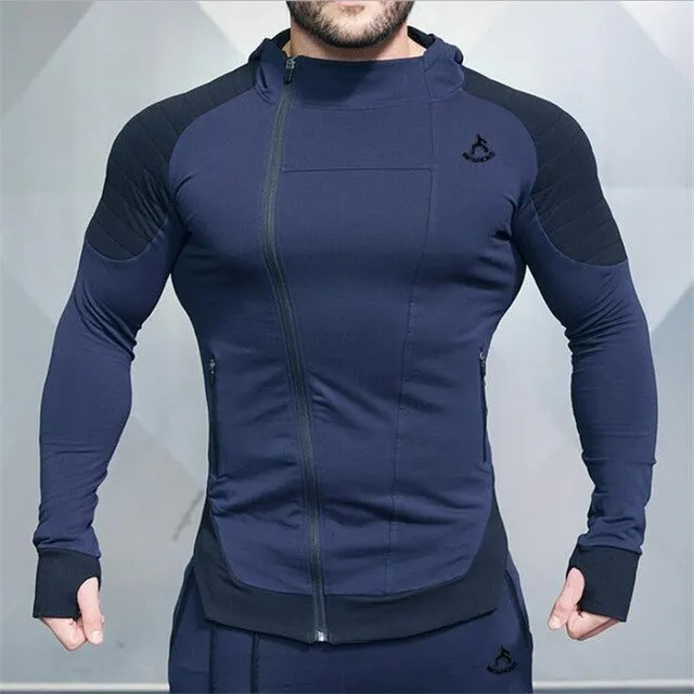 Men's Workout Fitness Hooded Sweatshirt Gyms brand Tops 2018 Men Casual Hoodies  Men Bodybuilding Sweatshirt Jackets