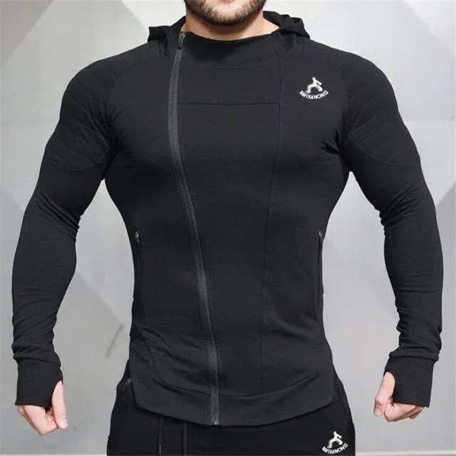 Men's Workout Fitness Hooded Sweatshirt Gyms brand Tops 2018 Men Casual Hoodies  Men Bodybuilding Sweatshirt Jackets