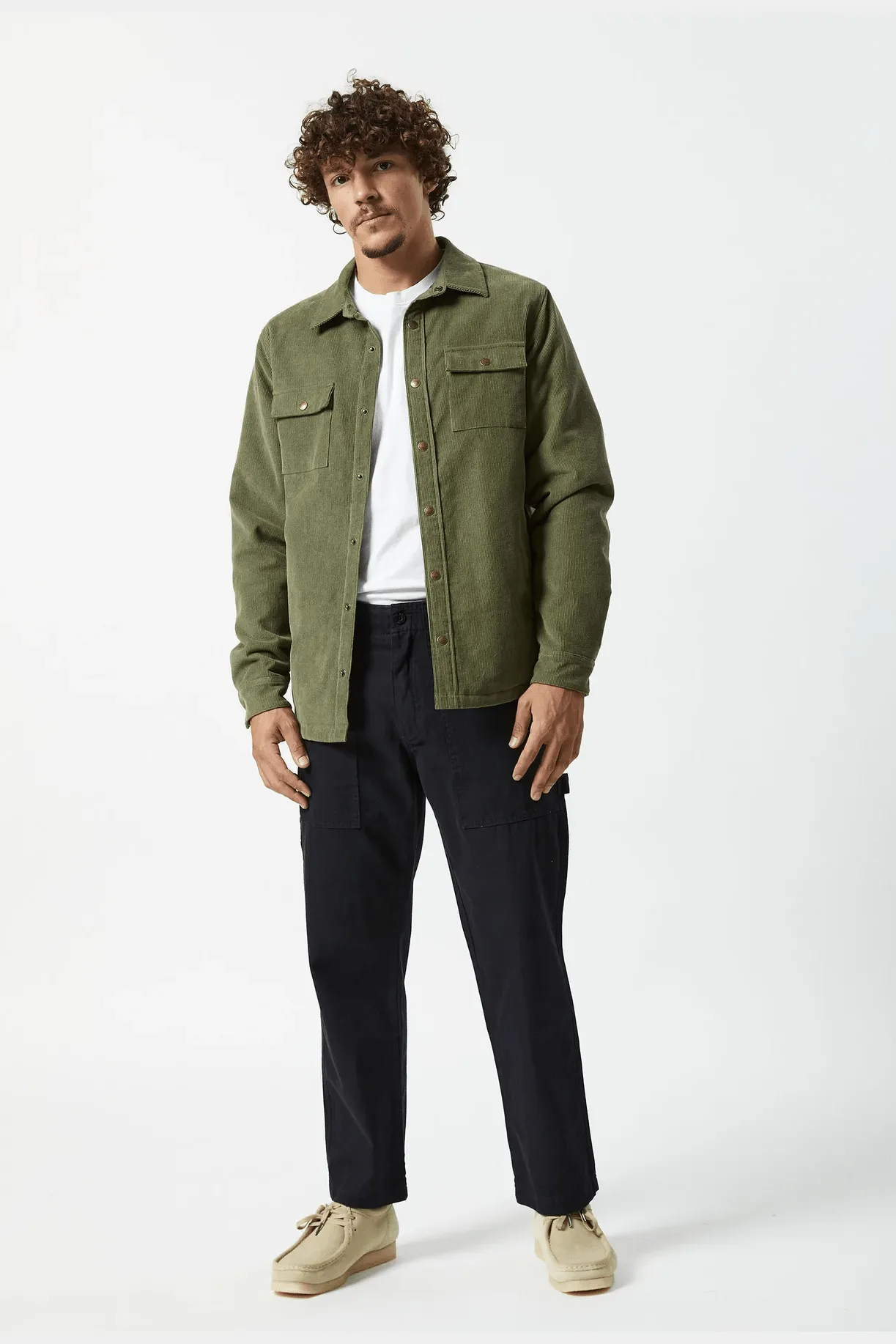 MR SIMPLE Quilted cord jacket - Army