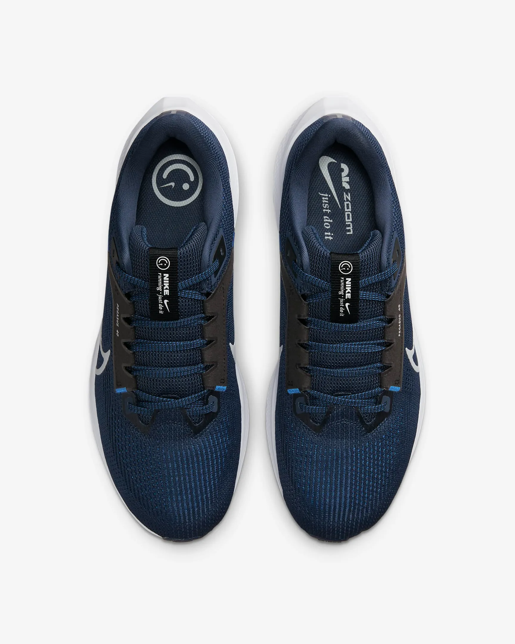 Nike Men's Pegasus 40 Shoes - Midnight Navy  /Black / Racer Blue / Pure Platinum