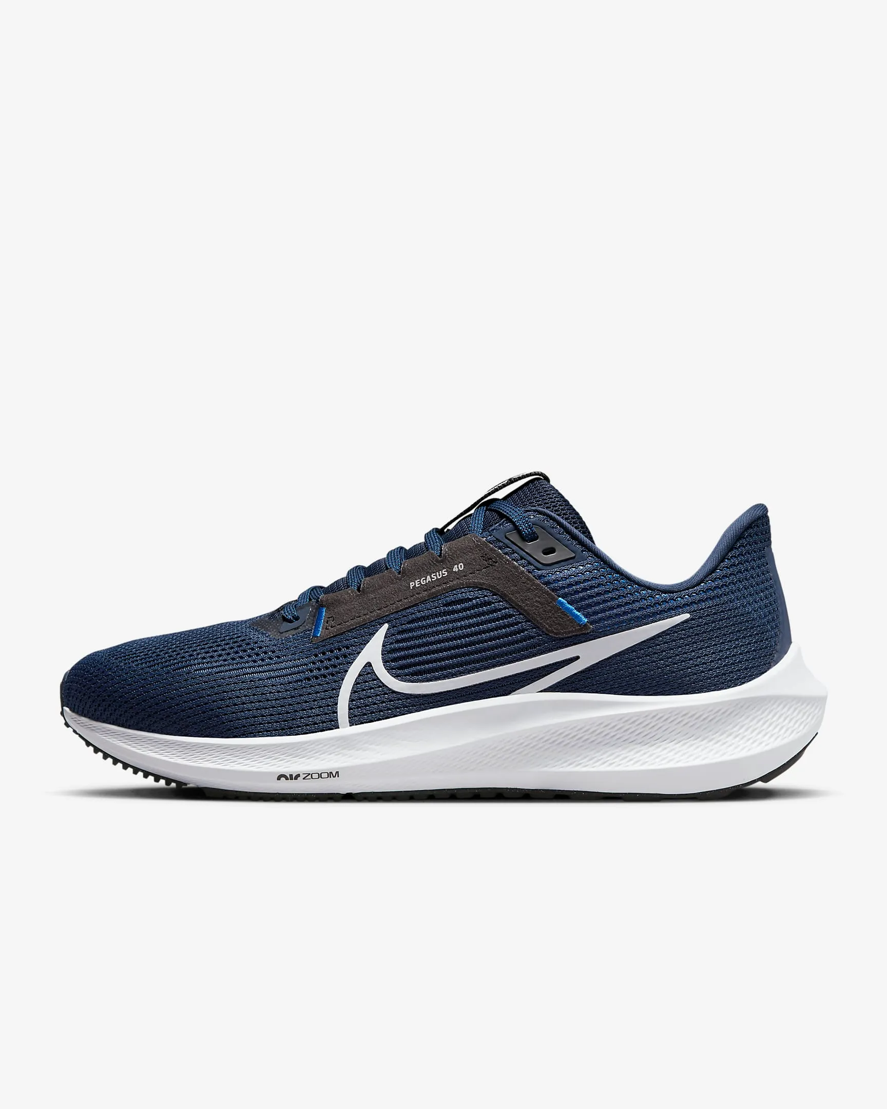 Nike Men's Pegasus 40 Shoes - Midnight Navy  /Black / Racer Blue / Pure Platinum