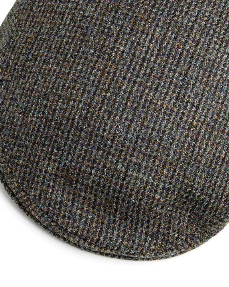 Sea Green Ticking Check Wool Flat Cap