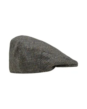 Sea Green Ticking Check Wool Flat Cap