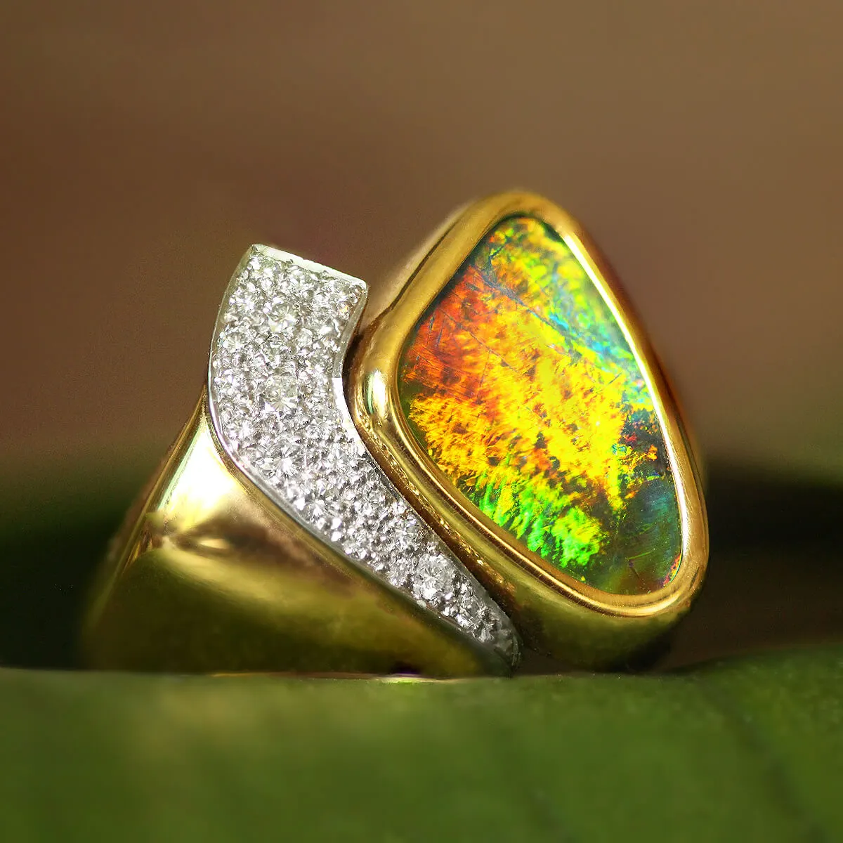 Sunset Flash Opal Ring