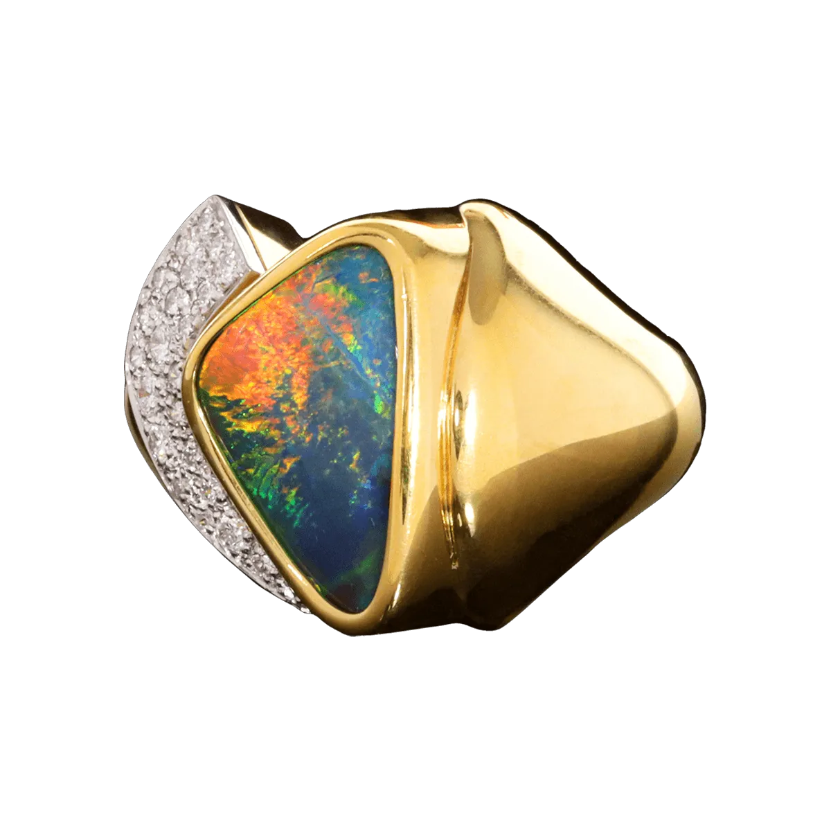 Sunset Flash Opal Ring