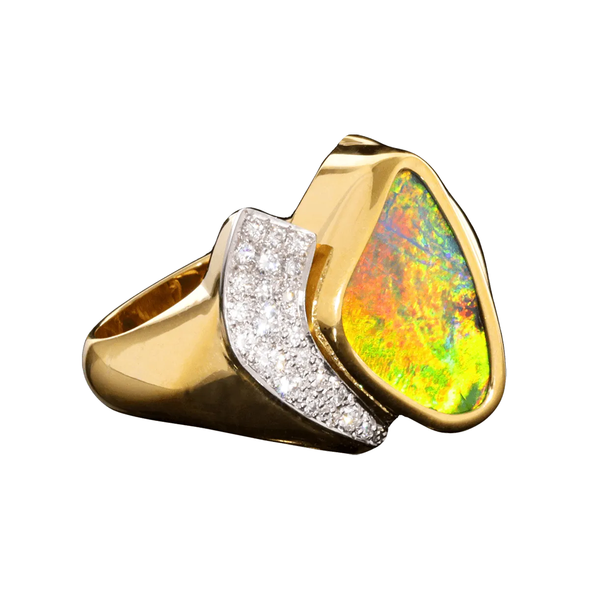 Sunset Flash Opal Ring