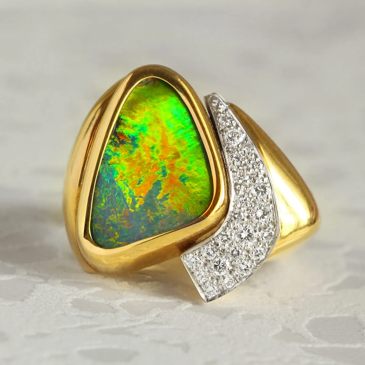 Sunset Flash Opal Ring