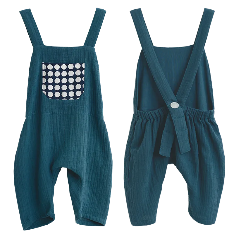 Teal Cotton Crinkle Overalls in 2 sizes- SALE CLOTHING & KIDS