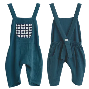 Teal Cotton Crinkle Overalls in 2 sizes- SALE CLOTHING & KIDS