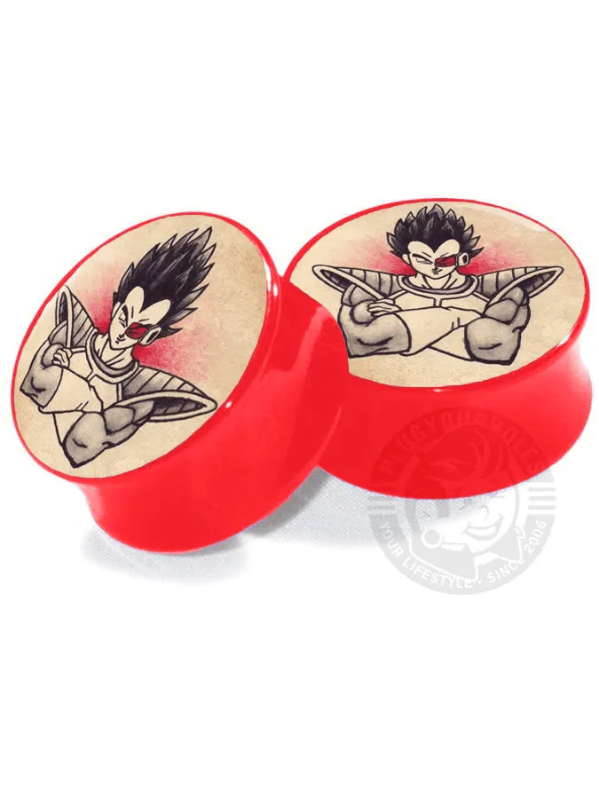 Vegeta Tattoo Flash Acrylic Image Plugs