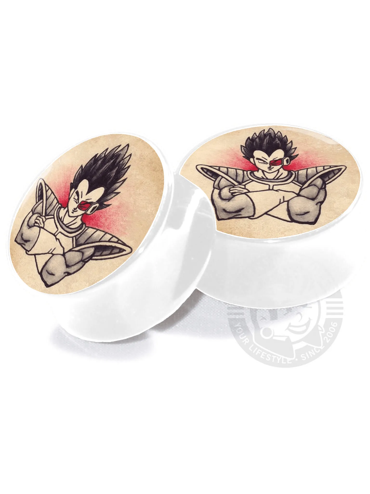 Vegeta Tattoo Flash Acrylic Image Plugs