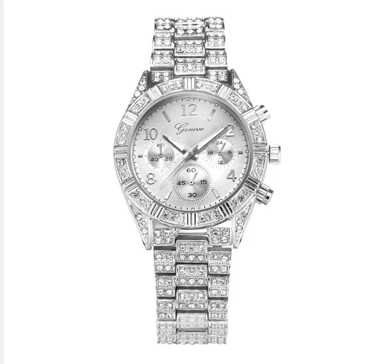 Women Crystal Quartz Analog Wrist Fashion Stainless Steel Luxury Watches